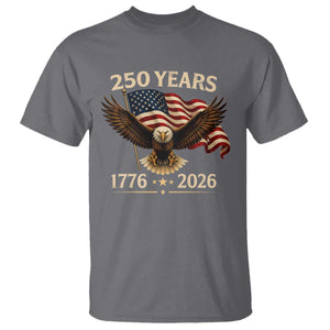 250 Anniversary USA Patriotic Eagle T Shirt 250th 4th Of July 1776 2026 Flag TS10 Charcoal Print Your Wear