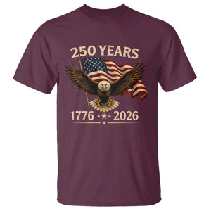 250 Anniversary USA Patriotic Eagle T Shirt 250th 4th Of July 1776 2026 Flag TS10 Maroon Print Your Wear