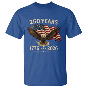 250 Anniversary USA Patriotic Eagle T Shirt 250th 4th Of July 1776 2026 Flag TS10 Royal Blue Print Your Wear