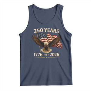 250 Anniversary USA Patriotic Eagle Tank Top 250th 4th Of July 1776 2026 Flag TS10 Navy Print Your Wear