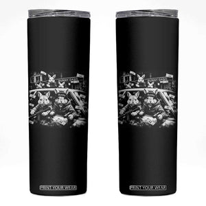 Funny Bunny Gang Skinny Tumbler Vintage Rabbit Meme TS10 Black Print Your Wear