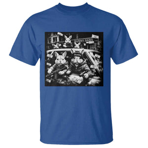 Funny Bunny Gang T Shirt Vintage Rabbit Meme TS10 Royal Blue Print Your Wear