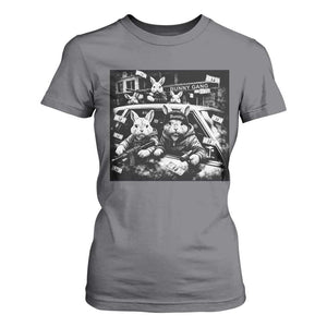 Funny Bunny Gang T Shirt For Women Vintage Rabbit Meme TS10 Charcoal Print Your Wear