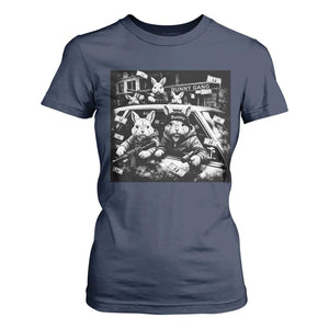 Funny Bunny Gang T Shirt For Women Vintage Rabbit Meme TS10 Navy Print Your Wear