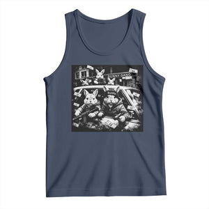 Funny Bunny Gang Tank Top Vintage Rabbit Meme TS10 Navy Print Your Wear
