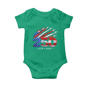 250th Anniversary USA Baby Onesie Patriotic 250 Years American 4th July 1776 2026 TS10 Irish Green Print Your Wear