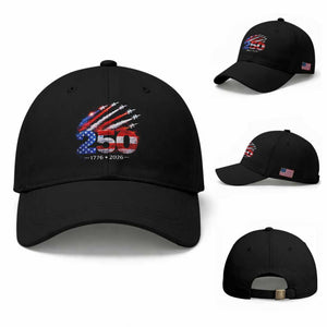 250th Anniversary USA Baseball Cap Patriotic 250 Years American 4th July 1776 2026 TS10 Baseball Cap Universal Fit Black Print Your Wear