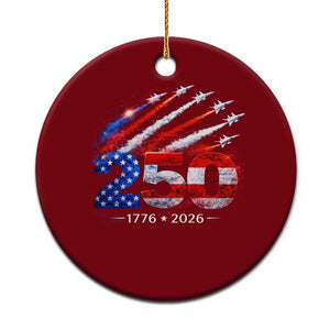 250th Anniversary USA Ceramic Ornament Patriotic 250 Years American 4th July 1776 2026 TS10 1pc Red Print Your Wear