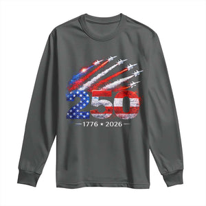 250th Anniversary USA Long Sleeve Shirt Patriotic 250 Years American 4th July 1776 2026 TS10 Dark Heather Print Your Wear