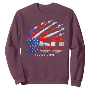 250th Anniversary USA Sweatshirt Patriotic 250 Years American 4th July 1776 2026 TS10 Maroon Print Your Wear