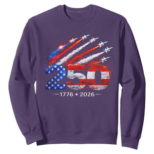 250th Anniversary USA Sweatshirt Patriotic 250 Years American 4th July 1776 2026 TS10 Purple Print Your Wear