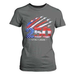 250th Anniversary USA T Shirt For Women Patriotic 250 Years American 4th July 1776 2026 TS10 Dark Heather Print Your Wear
