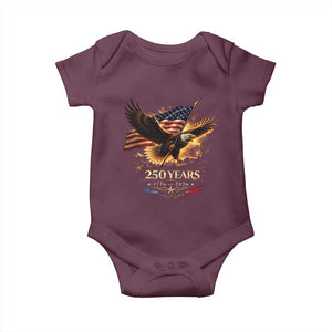 Eagle 250 Anniversary Usa Baby Onesie 1776 2026 Patriotic 4th Of July 250 Year American Flag TS10 Maroon Print Your Wear
