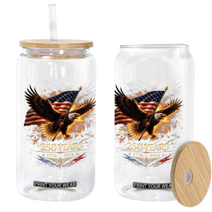 Eagle 250 Anniversary Usa Glass Can 1776 2026 Patriotic 4th Of July 250 Year American Flag TS10 Print Your Wear