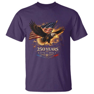 Eagle 250 Anniversary Usa T Shirt 1776 2026 Patriotic 4th Of July 250 Year American Flag TS10 Purple Print Your Wear