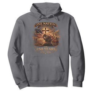 Blessings 250 Years America Hoodie Christian Patriotic One Nation Under God US Flag TS10 Charcoal Print Your Wear