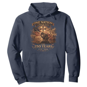 Blessings 250 Years America Hoodie Christian Patriotic One Nation Under God US Flag TS10 Navy Print Your Wear
