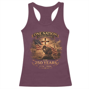 Blessings 250 Years America Racerback Tank Top Christian Patriotic One Nation Under God US Flag TS10 Maroon Print Your Wear