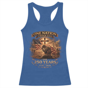 Blessings 250 Years America Racerback Tank Top Christian Patriotic One Nation Under God US Flag TS10 Royal Blue Print Your Wear