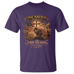Blessings 250 Years America T Shirt Christian Patriotic One Nation Under God US Flag TS10 Purple Print Your Wear
