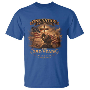 Blessings 250 Years America T Shirt Christian Patriotic One Nation Under God US Flag TS10 Royal Blue Print Your Wear