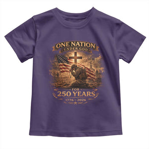 Blessings 250 Years America Toddler T Shirt Christian Patriotic One Nation Under God US Flag TS10 Purple Print Your Wear