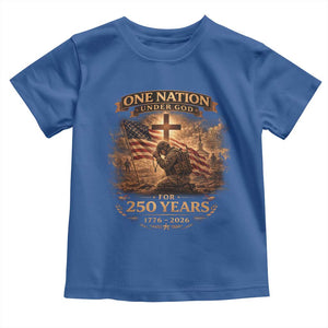 Blessings 250 Years America Toddler T Shirt Christian Patriotic One Nation Under God US Flag TS10 Royal Blue Print Your Wear