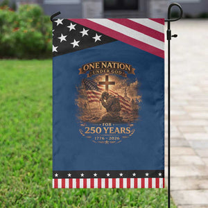 Blessings 250 Years America Garden Flag Christian Patriotic One Nation Under God US Flag TS10 Classic Blue Black Print Your Wear