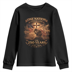 Blessings 250 Years America Youth Sweatshirt Christian Patriotic One Nation Under God US Flag TS10 Black Print Your Wear