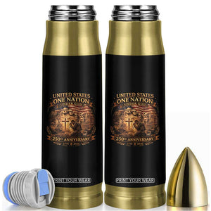 Blessings 250 Years America Bullet Tumbler Christian Patriotic One Nation Under God Founding Fathers TS10 Black Print Your Wear