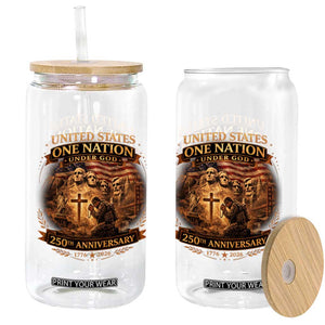Blessings 250 Years America Glass Can Christian Patriotic One Nation Under God Founding Fathers TS10 Print Your Wear