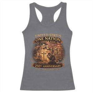 Blessings 250 Years America Racerback Tank Top Christian Patriotic One Nation Under God Founding Fathers TS10 Charcoal Print Your Wear