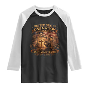 Blessings 250 Years America Raglan Shirt Christian Patriotic One Nation Under God Founding Fathers TS10 Black White Print Your Wear