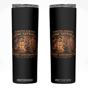 Blessings 250 Years America Skinny Tumbler Christian Patriotic One Nation Under God Founding Fathers TS10 Black Print Your Wear