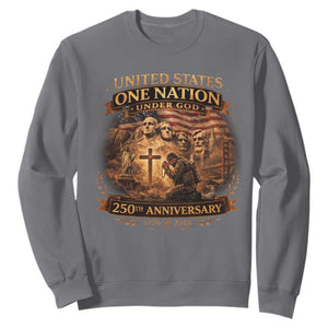 Blessings 250 Years America Sweatshirt Christian Patriotic One Nation Under God Founding Fathers TS10 Charcoal Print Your Wear