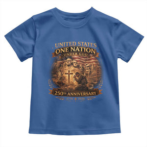 Blessings 250 Years America Toddler T Shirt Christian Patriotic One Nation Under God Founding Fathers TS10 Royal Blue Print Your Wear