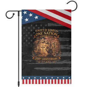 Blessings 250 Years America Garden Flag Christian Patriotic One Nation Under God Founding Fathers TS10 Distressed Black Blue Print Your Wear