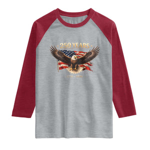 250 Years USA Raglan Shirt Patriotic Eagle America Flag 250th Anniversary 1776 2026 TS10 Heather Gray Heather Red Print Your Wear
