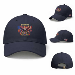 USA 250th Anniversary Eagle Baseball Cap 4th July Independence Day Patriotic USA Flag TS10 Baseball Cap Universal Fit Navy Print Your Wear