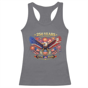 USA 250th Anniversary Eagle Racerback Tank Top 4th July Independence Day Patriotic USA Flag TS10 Charcoal Print Your Wear
