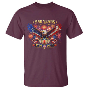 USA 250th Anniversary Eagle T Shirt 4th July Independence Day Patriotic USA Flag TS10 Maroon Print Your Wear