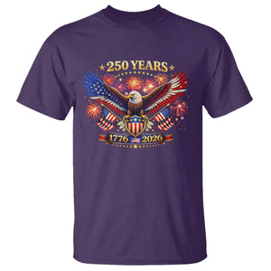 USA 250th Anniversary Eagle T Shirt 4th July Independence Day Patriotic USA Flag TS10 Purple Print Your Wear