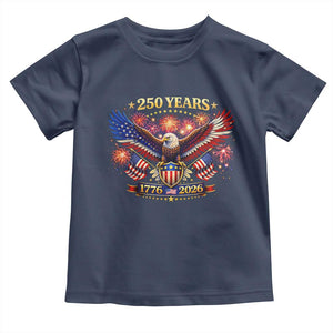 USA 250th Anniversary Eagle Toddler T Shirt 4th July Independence Day Patriotic USA Flag TS10 Navy Print Your Wear