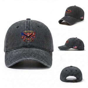 USA 250th Anniversary Eagle Washed Cotton Baseball Cap 4th July Independence Day Patriotic USA Flag TS10 Washed Cap Universal Fit Dark Gray Print Your Wear