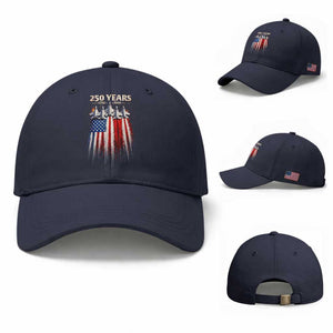 250 Years Anniversary Baseball Cap Usa American Flag 1776 2026 Patriotic Independence Day 4th July TS10 Baseball Cap Universal Fit Navy Print Your Wear