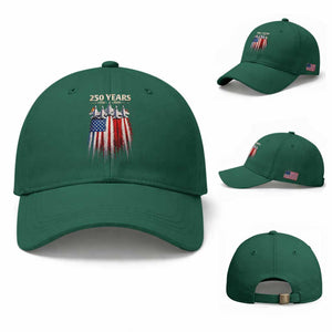 250 Years Anniversary Baseball Cap Usa American Flag 1776 2026 Patriotic Independence Day 4th July TS10 Baseball Cap Universal Fit Irish Green Print Your Wear
