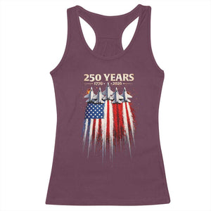 250 Years Anniversary Racerback Tank Top Usa American Flag 1776 2026 Patriotic Independence Day 4th July TS10 Maroon Print Your Wear