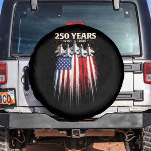 250 Years Anniversary Spare Tire Cover Usa American Flag 1776 2026 Patriotic Independence Day 4th July TS10 No hole Black Print Your Wear