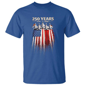 250 Years Anniversary T Shirt Usa American Flag 1776 2026 Patriotic Independence Day 4th July TS10 Royal Blue Print Your Wear
