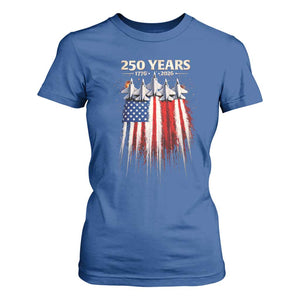 250 Years Anniversary T Shirt For Women Usa American Flag 1776 2026 Patriotic Independence Day 4th July TS10 Royal Blue Print Your Wear